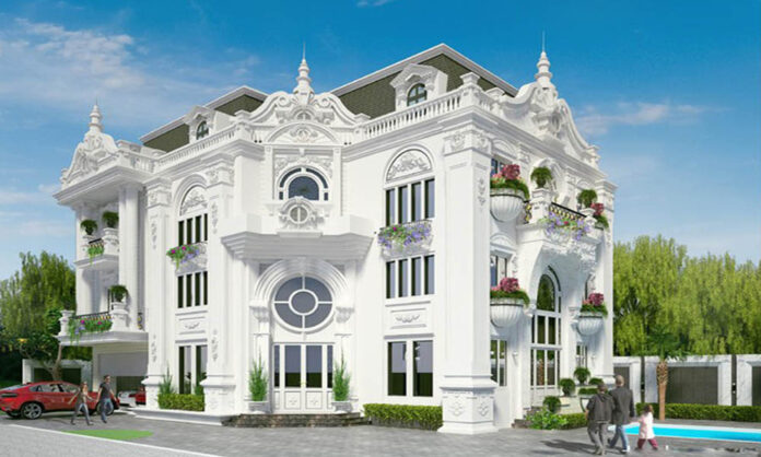 Phong cách thiết kế biệt thự 2 tầng cổ điển